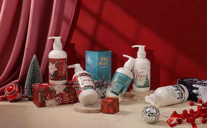 Christmas Hand & Body Lotion with Moisturizing Shea Butter for All Skin Type- Silent Night - Spruce Scent - 236 ML / 8 FL OZ