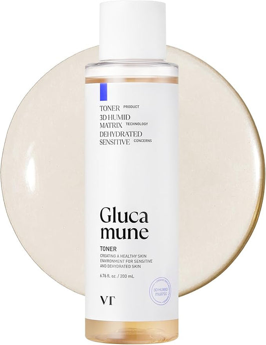 VT COSMETICS Glucamune Facial Toner with Vegan Mucin, Hydrating & Soothing for Dry, Sensitive, and Combination Skin, Korean Skincare, Fragrance-Free