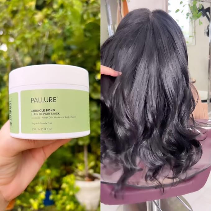 Miracle Bond Mask To Support Thicker, Voluminous, Fuller Looking Hair, Infused with Hyaluronic Acid, Biotin, Avocado and Argan Oil, 8.45 Fl Oz