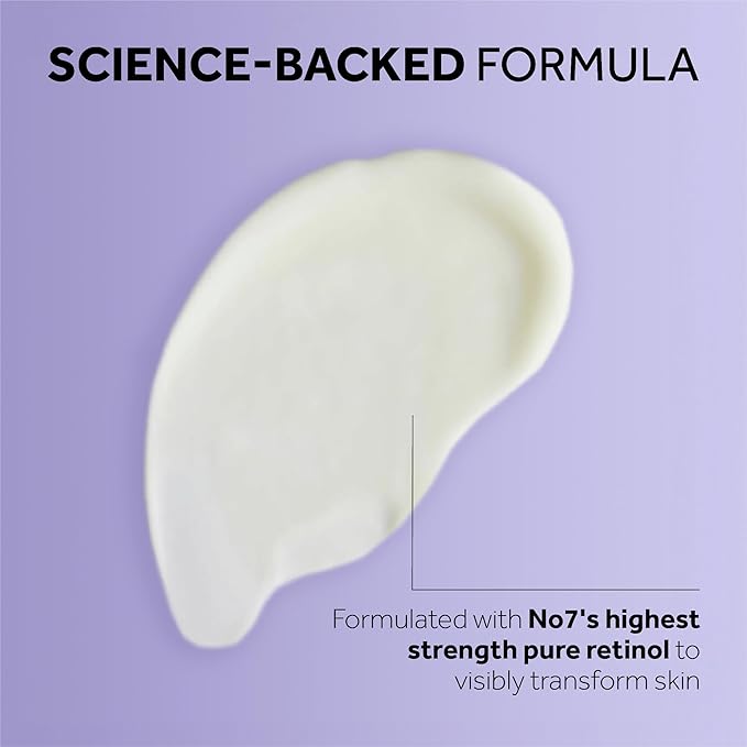 No7 Pure Retinol 1% Night Concentrate - Anti Wrinkle Retinol Serum with Collagen Peptides & Niacinamide for Younger Looking Skin - Firming Face Serum for Fine Lines & Wrinkles (30ml)