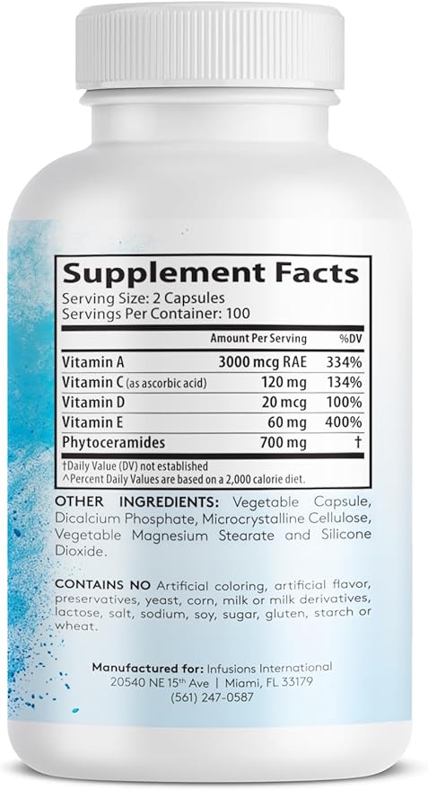 Phytoceramides 200 Capsules Skin Repair Rejuvenation Anti-Aging Support Plant-derived Ceramides 700mg Gluten Free Non-GMO (2)