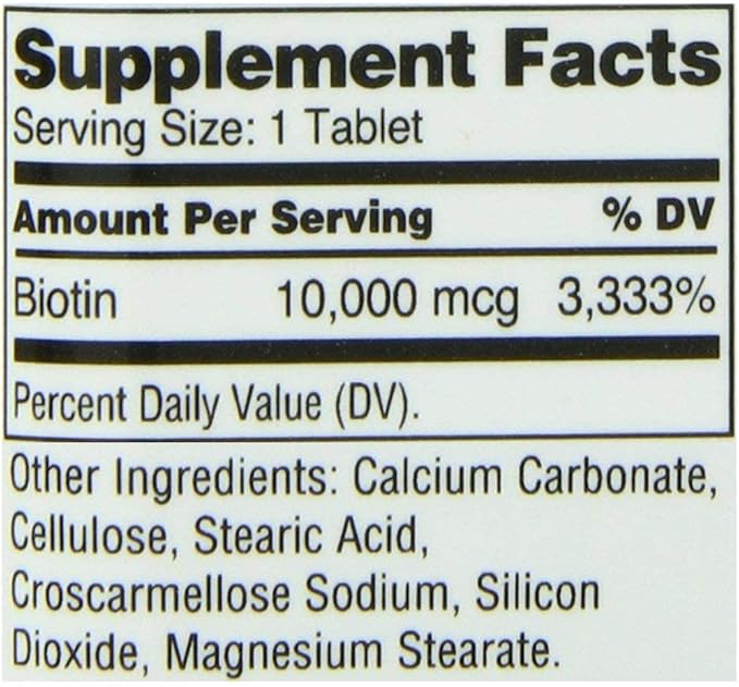 21st Century Biotin Tablets, 10,000 mcg,2 Count