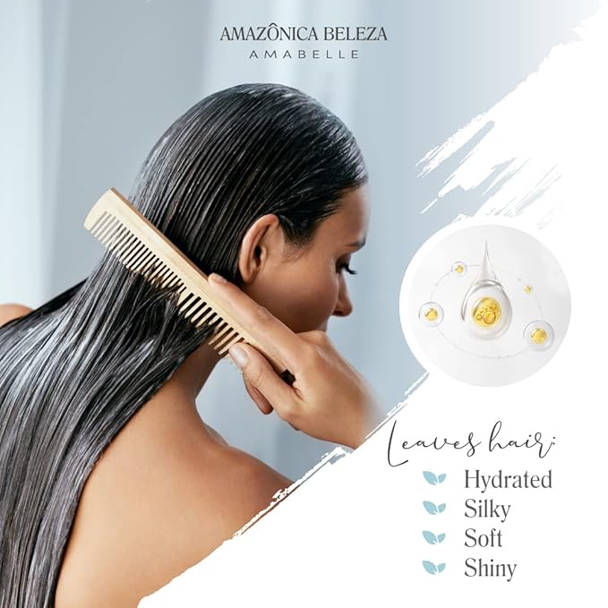 AMAZONICA BELEZA Argan Oil Hair Mask for Intense Moisturizing and Nourishment, Hydrate & Repair Moisture Hair Mask for Dry Hair, Mascarilla Hidratante con Vitamina E,10. Oz