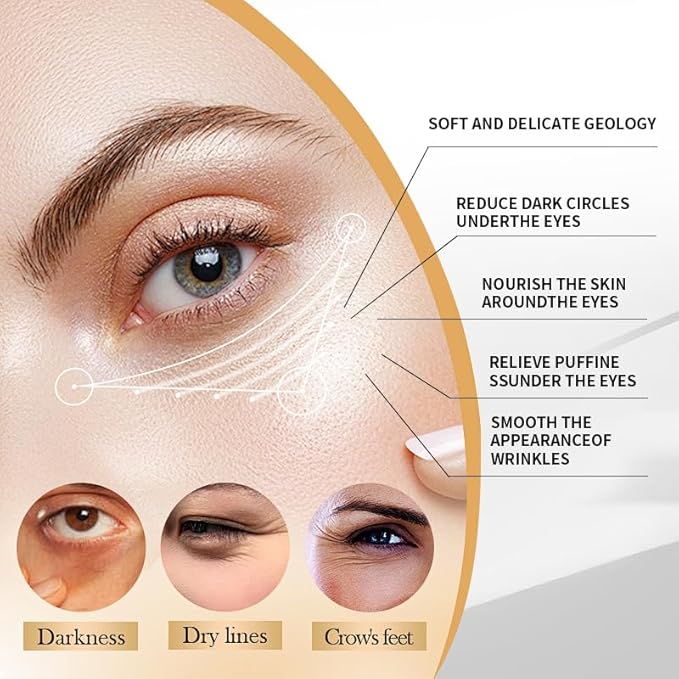 5% Caffeine Eye Serum and Under Eye Roller Cream for Dark Circles and Puffiness, Cafeine with 360° Massage Ball Reduce Wrinkles and Fine Lines,Bags under eyes