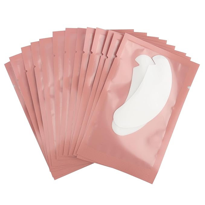 100 Pair V Shape Under Eye Gel Pads Hydrogel Eye Patches For Eyelash Extension, Lint Free Under Hydrogel Eye Mask Pads Lash Extension Supplies(Pink)