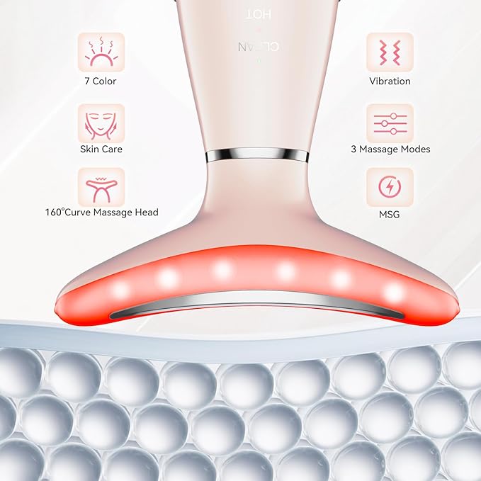 7 Color Neck Face Massager, Portable Facial Massager, Face Sculpting Tool for Skin Care with Vibration, Thermal