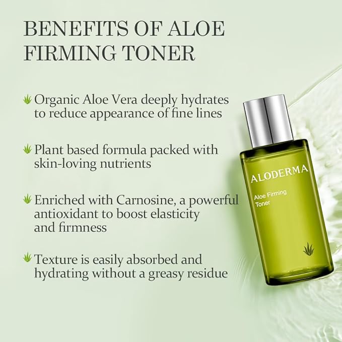 Aloderma Essential Aloe Firming & Rejuvenating Skin Care Set - 4 Pieces - Gel, Cleanser, Toner, Cream