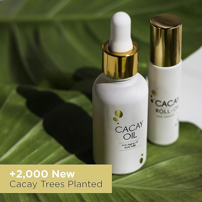 Cacay Oil Roll-On – Natural Anti-Aging Face & Body Oil for Scars with Retinol & Vitamin E, Organic Skincare, Antioxidant-Rich Treatment for Acne Scars, Wrinkles, Fine Lines, and Dry Skin (0.33 Fl Oz)