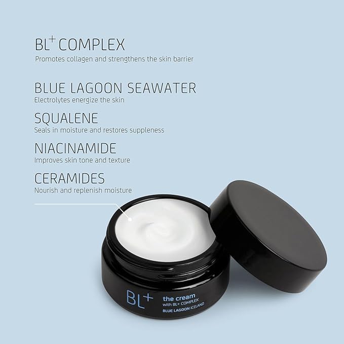 Blue Lagoon Skincare Luxury Anti-Aging Bundle - BL + The Serum Anti-Aging Facial Treatment - Cream Whipped Facial Moisturizer - Icelandic Skincare - 30ml & 50ml
