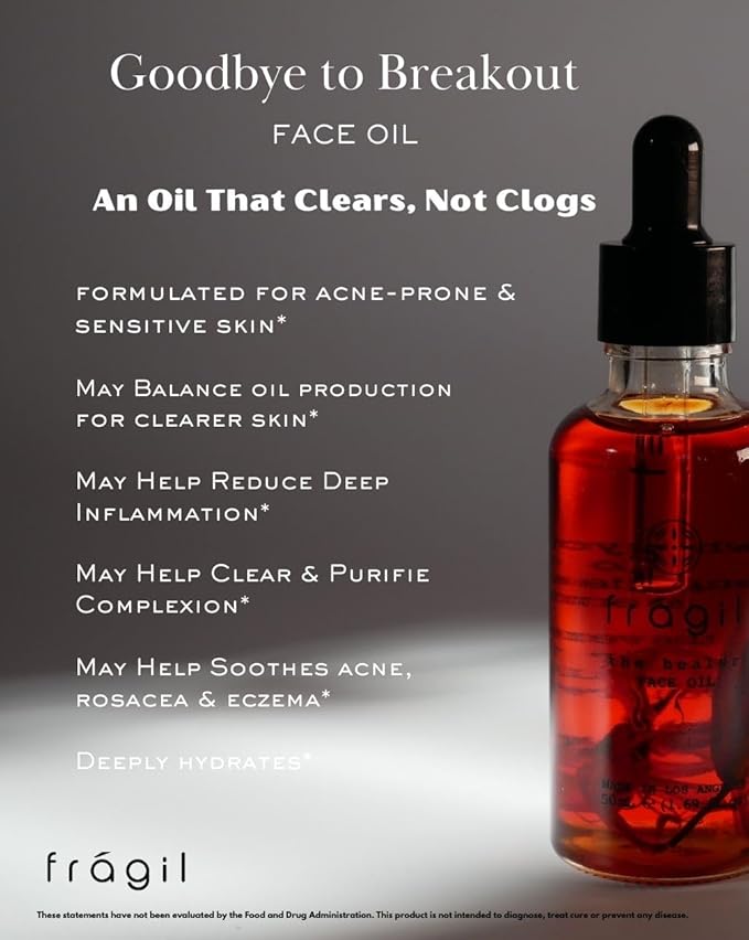 Goodbye to Breakout Face Elixir – Hydrating Face Oil for Women | Natural, Cruelty-Free, Plant-Based Vitamin C Oil for Oily & Troubled Skin + Acne-Prone Skin Treatment | Handcrafted in USA – 1.69 fl oz