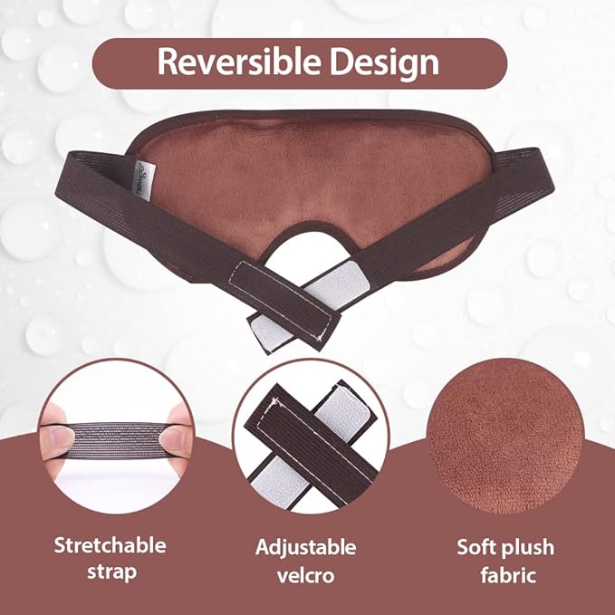 NEWGO Cooling Eye Mask for Puffy Eyes, Cold Eye Mask Eye Ice Pack for after Eyes Surgery, Tension Stress Relief, Itchy Eyes, Headaches, Dark Circles - Brown