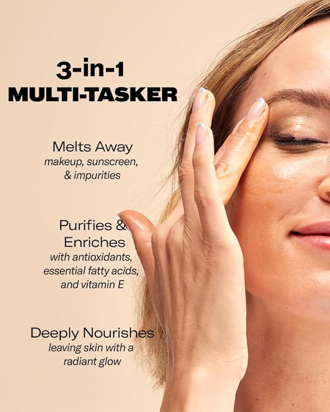 Then I Met You Living Cleansing Balm, Oil Cleanser for Face & Makeup Remover with Grape Seed, Olive & Seaberry Oil, Vegan Korean Skincare for All-Skin Types (3.17 Oz)