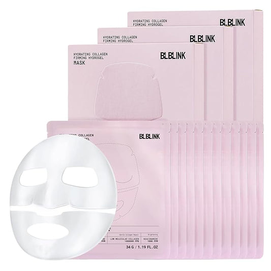 3 Pack Moisturizing Collagen Firming Hydrogel Mask 34gx15ea, Overnight Repair for Dry Skin, Collagen Face Masks, Firming & Anti-Aging, Hydrating Face Masks，Skincare