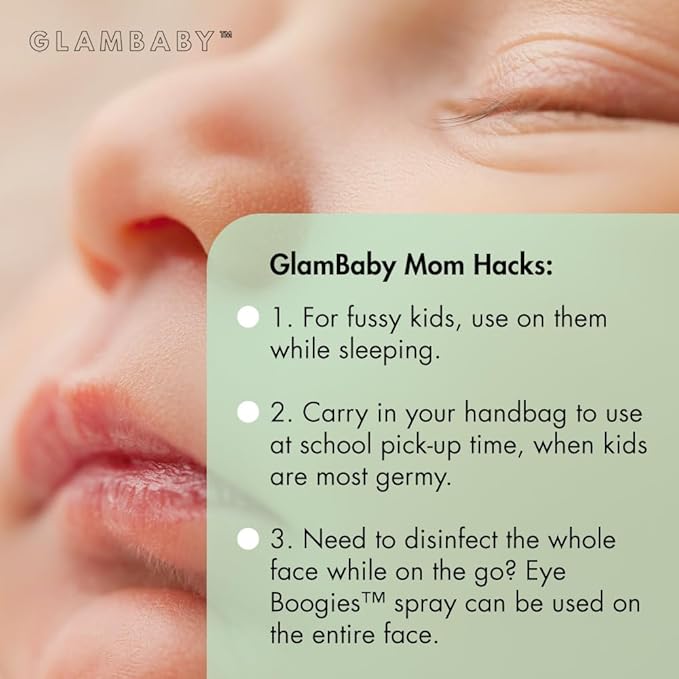 GlamBaby Eye Care - Eye Boogies™ Eyelid Cleaning Spray | Non-Toxic, Sting-Free & Wipe-Free Formula | Kids' Eyes Clean | Kids Eye Drops Sprayer | Baby Eye Drops Spray | Child Eyelid Cleanser (1 Pack)