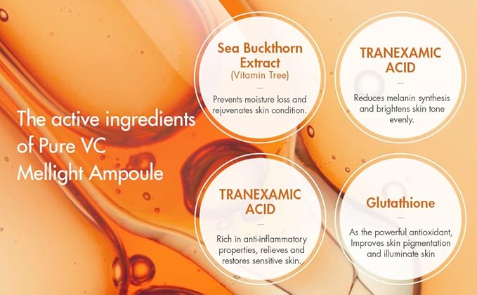 Dr.Ceuracle by leegeehaam Pure VC Mellight Ampoule - Vitamin C Serum for Face, One Week Program for Anti-oxidant, Firm, Clarify, Fade Pigmentation, Skin Radiance (4 Counts (Pack of 1))