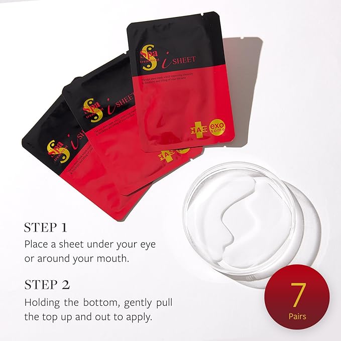 Spa Treatment HAS Stretch iSheet exo Japanese, Under Eye Patches for Puffy Eyes and Dark Circles, Eye Mask, Under Eye Masks, Wrinkles, Eyebag, Eye Masks for Dark Circles and Puffiness (7 Pairs)