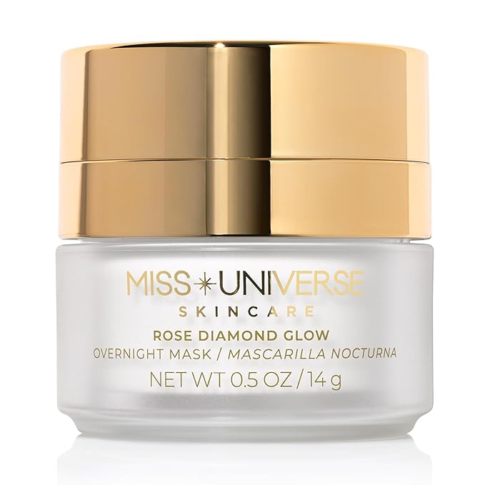 Rose Diamond Glow Mask .5 oz, Vitamin C Face Skin Care Accessory, Face Mask Skincare Product for Women and Men, Anti-Aging Overnight Face Mask, Clarifying and Brightening Facial Skin Care Product