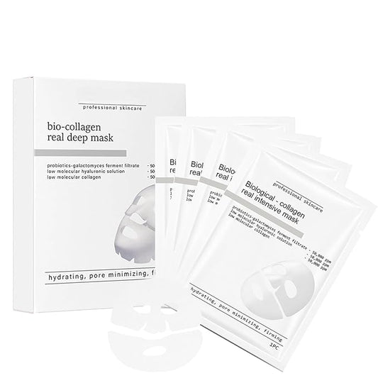 4 Pack Collagen Face Mask – Anti-Aging, Firming, and Moisturizing Bio-Collagen Mask for Radiant Skin – Reduces Fine Lines and Wrinkles, Instant Brightening