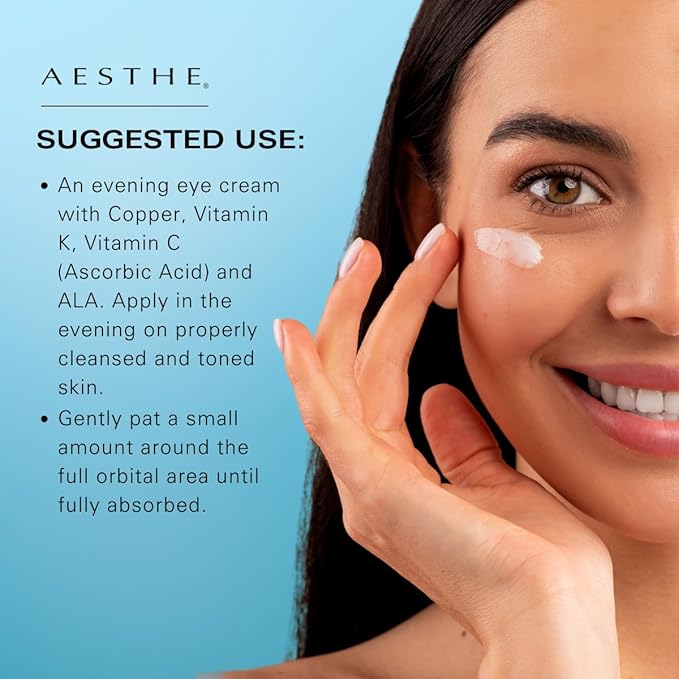 Aesthe Illuminare Illuminating Eye Cream - Color-Free, Fragrance-Free, Gluten-Free Skincare for Eyes with Thioctic Acid, Copper & More - For Puffiness & Dark Circles - Tighten & Smooth - 1 fl oz