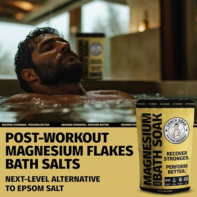 3 Pack Bundle: Coach Soak Recovery Bath Soak, Epsom Salt Bulk, Bath Salts Bulk, 3 Pack Bundle, Total of 9 Pounds (Energizing Citrus)