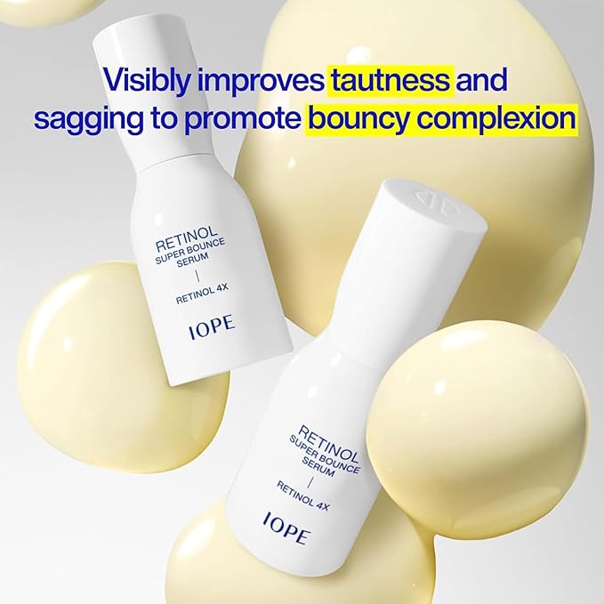 IOPE Retinol Super Bounce Serum | Korean Retinoid Eye Treatment for Anti-Aging, Beginner Friendly, Reduction in Fine Lines & Wrinkles, Firming and Rejuvenating, Daily Glow Routine, 1.69 Fl Oz. (50ml)