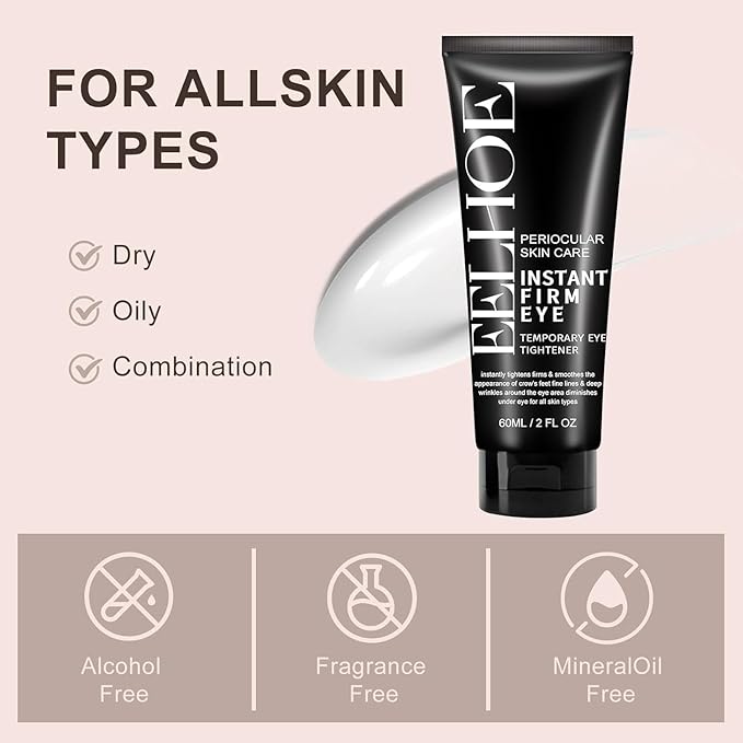 Temporary Instant Eye Tightener Cream –60 ML Eye Firming Cream, Eyes Bags, Puffiness and Fine Lines for Anti-Aging and Firming, Provides Rapid Hydration and Locks in Moisture 2 fl. oz-1Pack