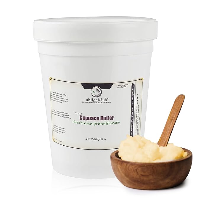 uh*Roh*Muh 100% Pure Virgin 32 fl oz Cupuacu Butter from Brazil - Unrefined, Ultra-Moisturizing & Nourishing for Skin and Hair - Ideal for DIY Skincare & Haircare(Net Wt: 0.8 kgs/1.75 lb)