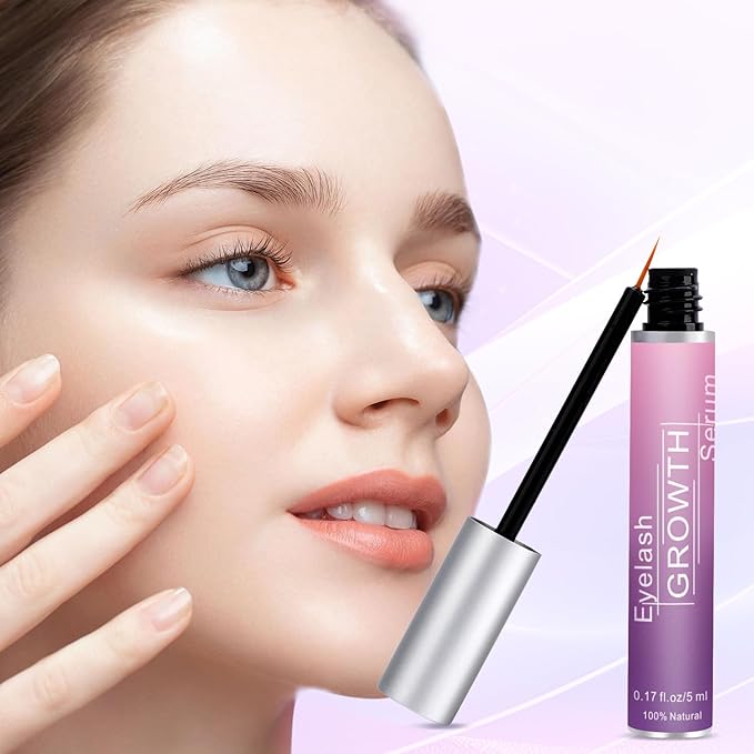 Premium Eyelash Growth Serum and Eyebrow Enhancer by Aomock, Lash Serum - 5ml,Lash Boost Serum for Longer, Fuller, Thicker Lashes & Brows…