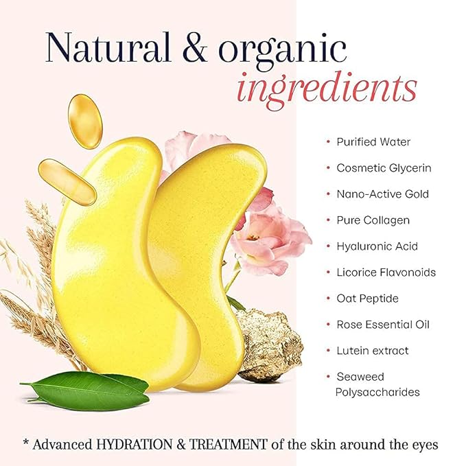 Eye Mask, 60 Pairs Collagen Under Eye Patches, Crystal Eye Gel Pads Treatment for Reducing Dark Circles, Lighten Wrinkles Anti-Aging Moisturizing, Fine Lines Eye Bags Puffiness for Women Men