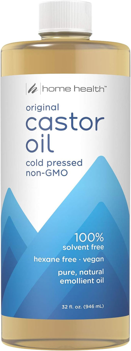 Home Health Original Castor Oil, Promotes Healthy Hair And Skin, Natural Skin Moisturizer - Pure, Cold Pressed, Non-GMO, Hexane-Free, Solvent-Free, Paraben-Free, Vegan - 32 fl oz
