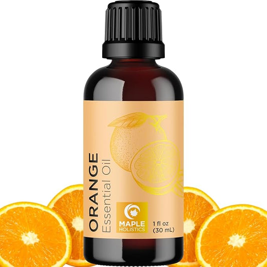 Pure Sweet Orange Essential Oil - Cold Pressed Orange Oil Essential for Diffuser Humidifier and Skin Use - Aromatherapy Diffuser Oil and Cleansing Citrus Essential Oil for Hair Skin and Nails