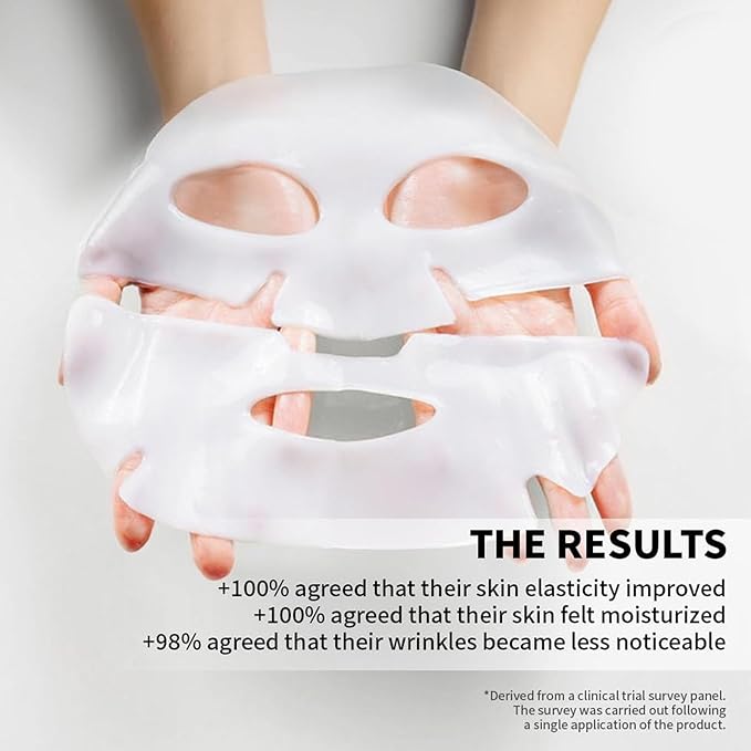 Deep Collagen Face Mask, Bio-Collagen Korean Overnight Hydrogel Mask, Anti Wrinkle Firming Lifting Korean Collagen Films for Improve Skin Elasticity,Firming And Moisturizing 5 Pack