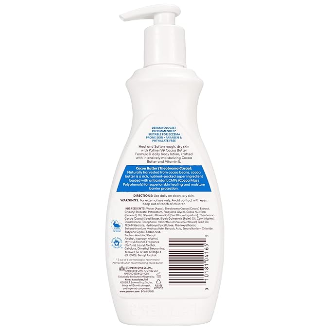 Palmer's Cocoa Butter Formula Daily Skin Therapy Cocoa Butter Body Lotion for Dry Skin, Hand & Body Conditioner, Pump Bottle,13.5 Oz (Pack of 3)