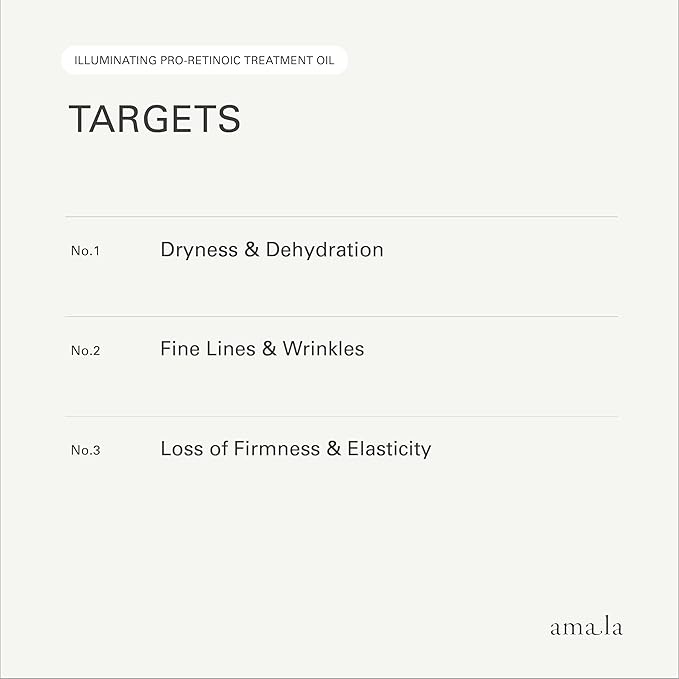 Amala Illuminating Pro-Retinoic Treatment Oil, Natural Retinol Alternative with Picão Preto Extract, 23K Gold, Cacay Seed Oil. Anti-Wrinkle Oil (30ml)