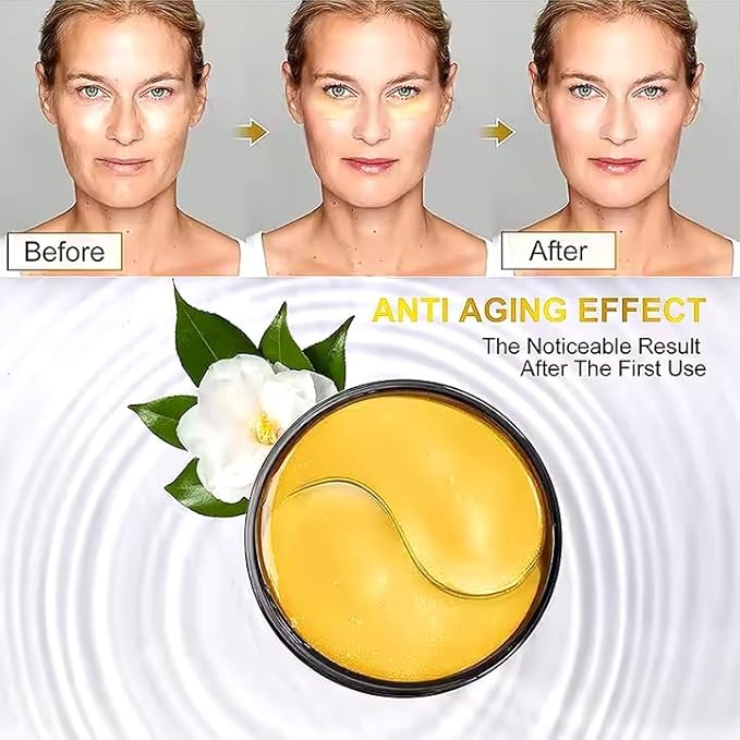 24K Gold Under Eye Mask, For Puffy Eyes and Dark Circles, Anti-Aging and Anti-Wrinke Treatments