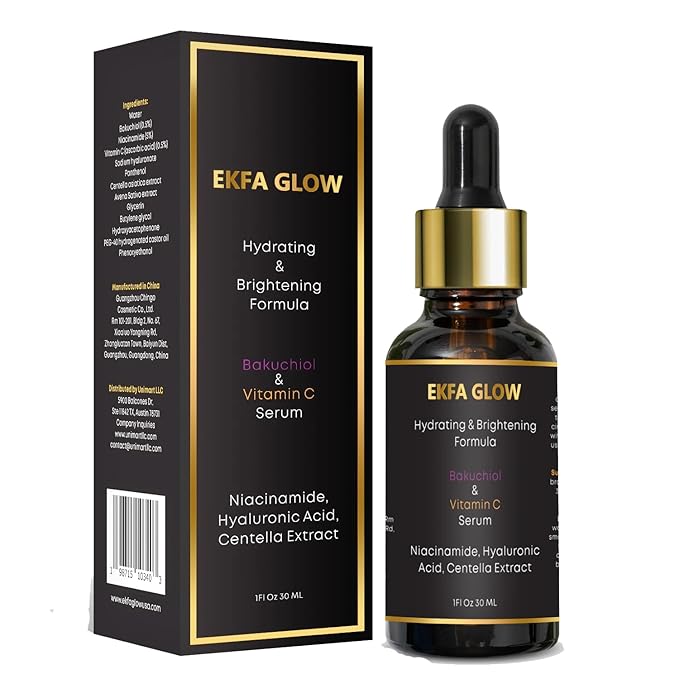 Niacinamide & Hyaluronic Acid Serum Lightweight Summer-Friendly Face Serum with Bakuchiol & Vitamin C – Brightens, Hydrates & Smoothes Skin For Oily & Sensitive Skin | Fragrance-Free, 30ml