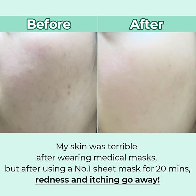 numbuzin No.1 Sheet Mask | Dewy Glow Spa Sheet Mask | Hydrating with 81% Jeju Cypress Water, Heartleaf Extract | Soothes, Revitalizes Sensitive Irritated Skin | Korean Skincare | 4 Sheets