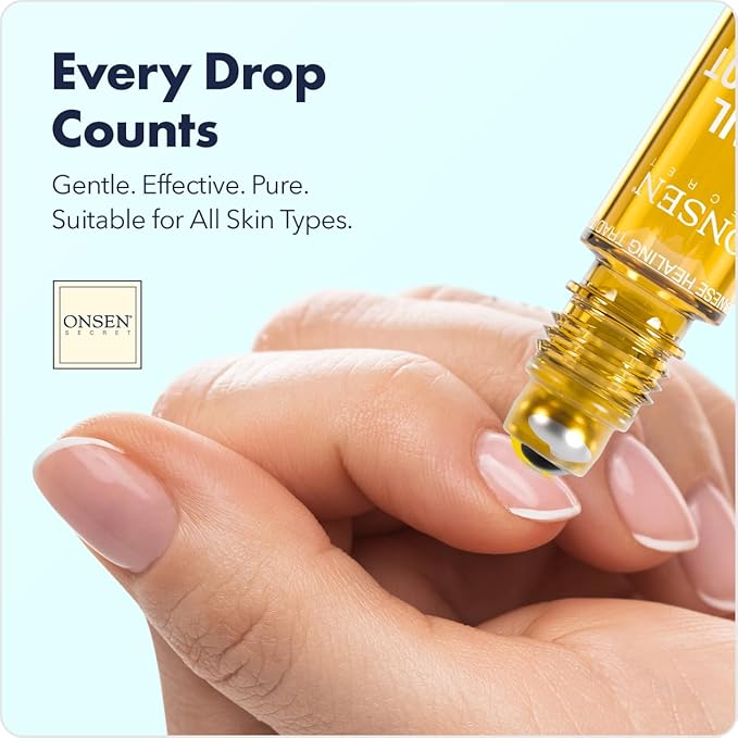 Onsen Secret Nail & Cuticle Repair Oil (2x10ml) - Dry Oil Formula - Japanese Tsubaki, Tea Tree & Jojoba - Strengthens Nails, Repairs Cuticles, Hydrates Skin & Hair - Natural & Vegan