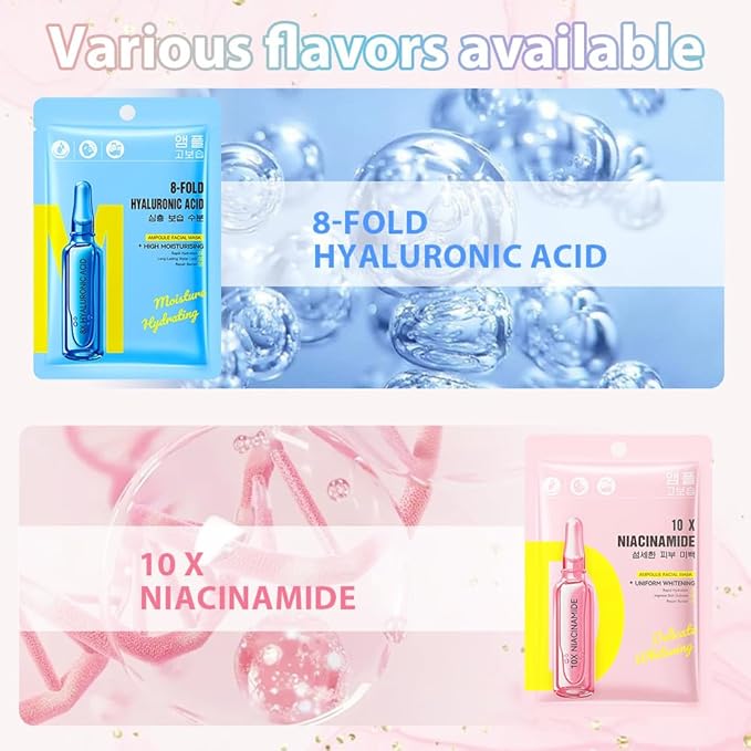 Variety Sheet Face Sheet Mask Skincare,Hydrating Spa Face Mask For Sensitive Skin,Moisturize,Nourish for All Skin Types,Natural Skin Care Spa Face Mask for Women Men Girls,Pack of 12