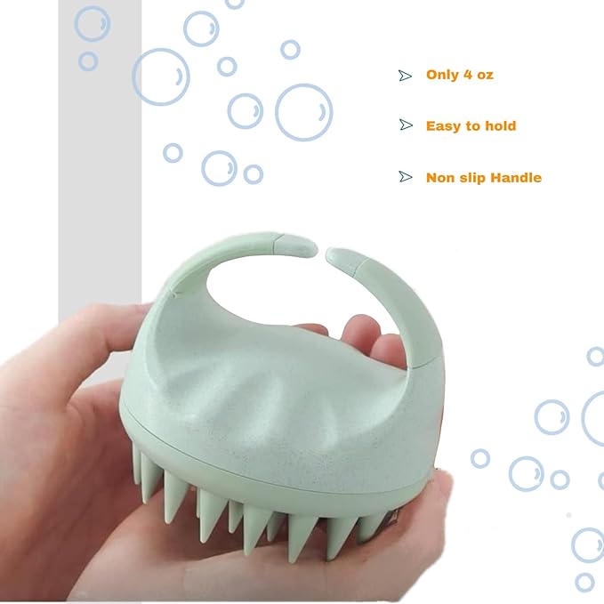 Premium Eco-Friendly Silicone Scalp Massager Brush, Stimulates Hair Growth, Deep Cleansing, Oil Control and Gentle Exfoliation, Ideal for All Hair Types, Men, Women, Kids, and Pets (White)