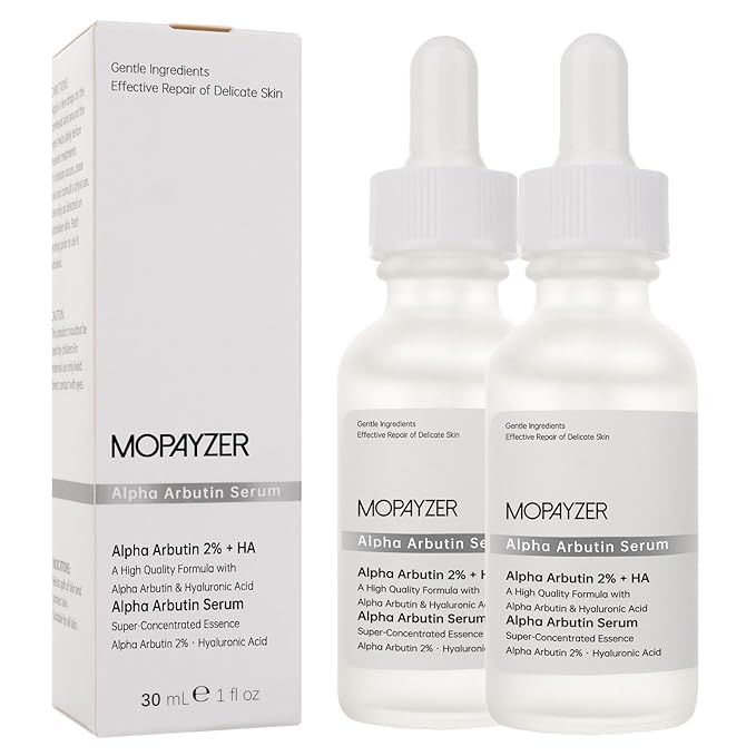 Alpha Arbutin 2% + HA Serum for Anti Aging & Wrinkles, 2 PCS Moisturizing Alpha Arbutin Serum 2%, Hyaluronic Acid, Niacinamide for Acne & Spots, Hyaluronic Acid Essence for Face.