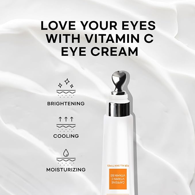 Epielle Brightening Eye Cream | Anti-Aging Serum for Dark Circles & Wrinkles | Cooling Applicator for Refreshing Application | Korean Skincare