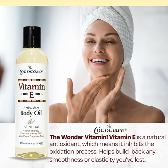 Cococare Natural Vitamin E Antioxidant Body Oil - Vitamin Therapy for All Skin Types - 8.5 fl oz - Pack of 2