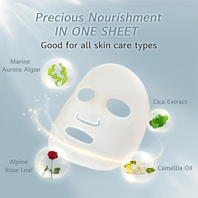 My Beauty Diary Rejuvenate Cica Ultra Calming Mask, Soothing and Relieving Facial Mask, Restore skin health, Self Care Face Sheet Mask for Sensitive Skin and All Skin Types (5 pcs)