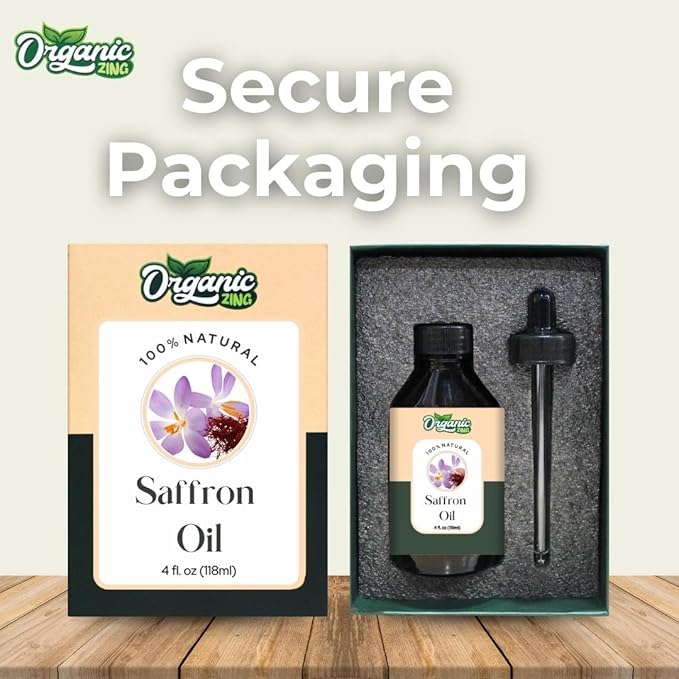Saffron (Crocus sativus) Oil | Pure & Natural Essential Oil for Aroma, Diffusers, Skincare & Haircare - 118ml/3.99fl oz
