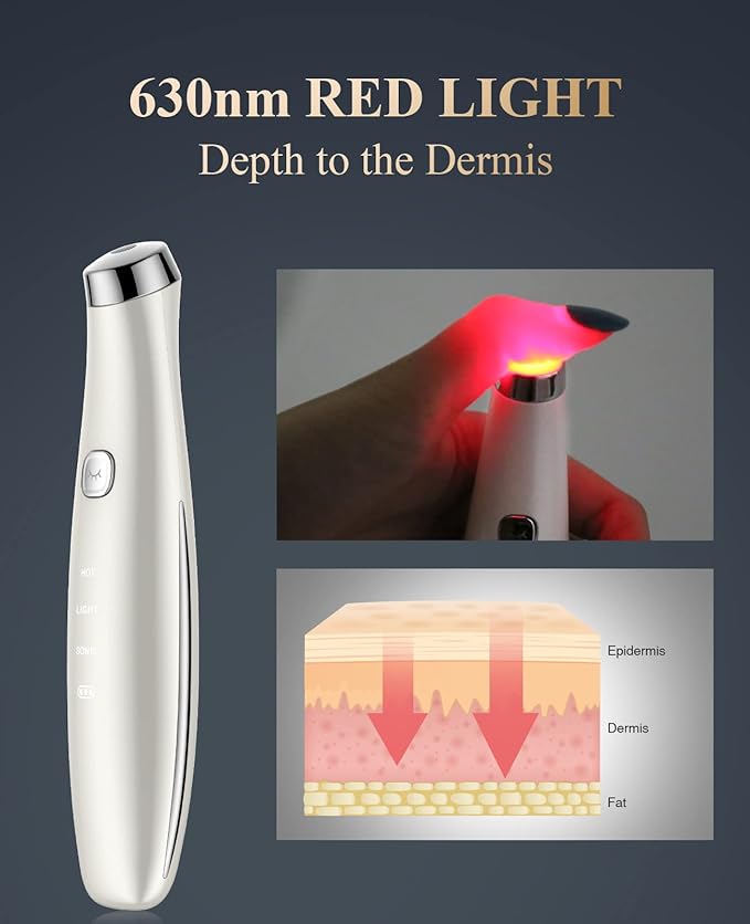 TOUCHBeauty Eye Massager Wand with 40℃, Eye Cream Booster with Heat/Vibrαtion/Red Mode, Fine Lines Remover TB-1662