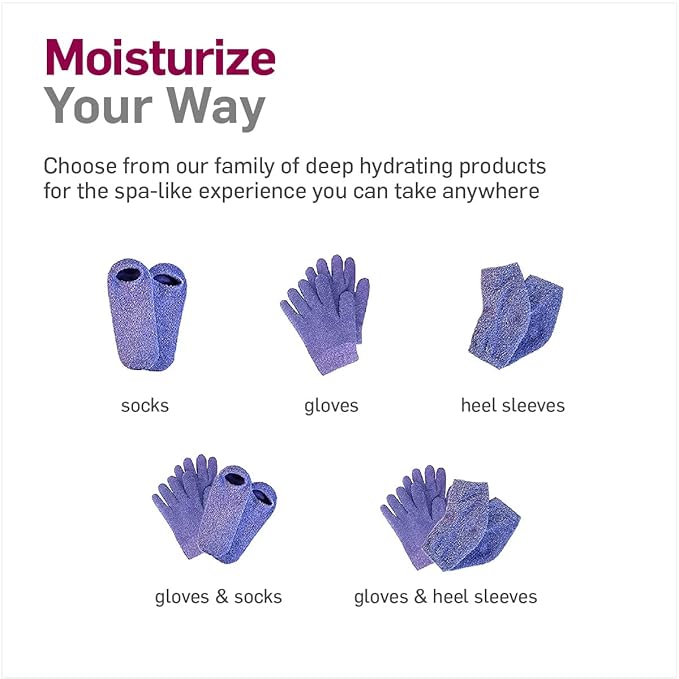 Product Image NatraCure Moisturizing Gel Gloves - (for Dry, Cracked Skin, Aging Hands, Cuticles, Eczema, After Hand Washing, Instead of Overnight Sleeping Gloves, Lotion, Cream) - Color: Lavender