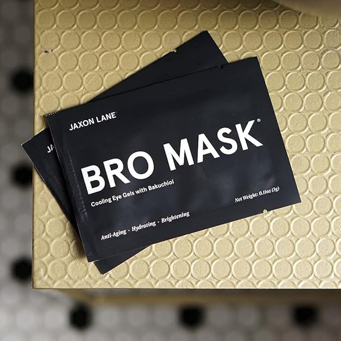 BRO MASK Under Eye Gel Pads: Cooling Eye Patches for Dark Circles and Puffiness | Anti Aging Hydrogel Eye Patch Set + Bakuchiol, Green Tea, Hyaluronic Acid, Caffeine, Niacinamide/Vit B3 (4 X 6 Pairs)