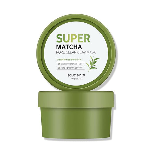 SOME BY MI Super Matcha Pore Clean Clay Mask - 3.52Oz, 100g - Made from Match Water for Sensitive Skin - Skin Moisturizing Effect with Sebum and Pore Care - Korean Skin Care