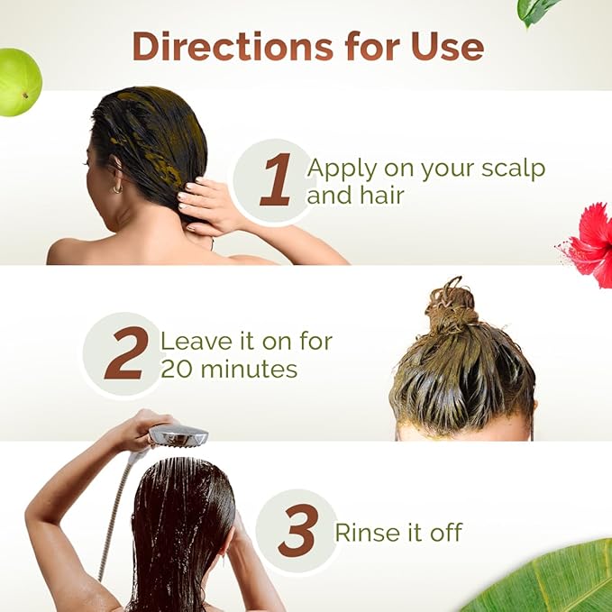 MAMAEARTH Kerala Thaali Cleansing Hair Mask for Thick & Long Hair | with Hibiscus, Shikakai, Amla, Flaxseed | Ready To Use Thali | Gently Cleanses with 12 Herbs | 7.05 Oz/200 g